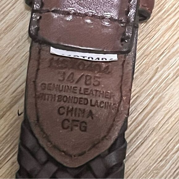 Genuine Leather Braided Belt bonded lacing 34 - Picture 6 of 11